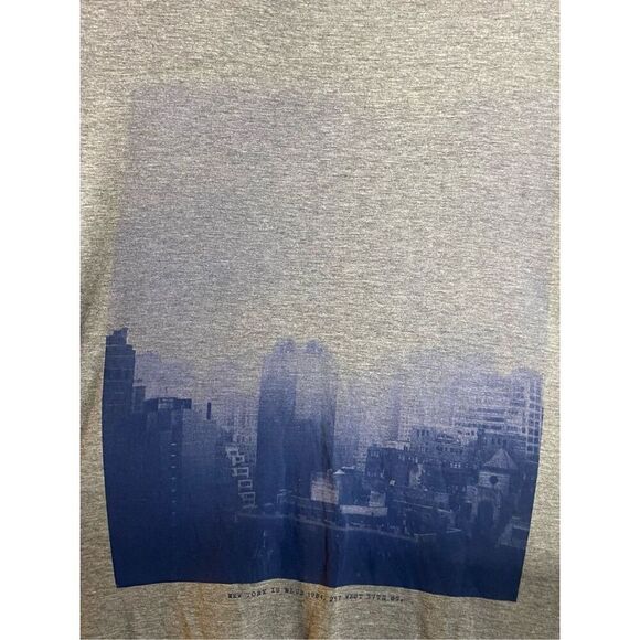 Scotch & Soda Mr. Blue Graphic T-Shirt XL Gray Amsterdam Blauw City Skyline Tee - Picture 2 of 6